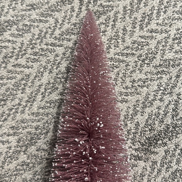 18” pink and snow bottle brush tree on white base - Picture 4 of 5
